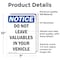 Signmission Do Not Leave Valuables In Your Vehicle, 7 in W x Rectangle, Vinyl Decal OS-2PACK-NS-D-710-V-11300 - alternate 4